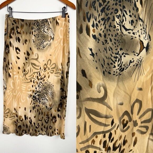Toto N Ko Leopard Print Print Skirt Elastic Waist Pullon Women’s Size Large - Picture 1 of 9